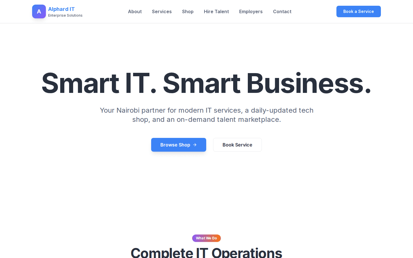 Alphard IT Solutions homepage