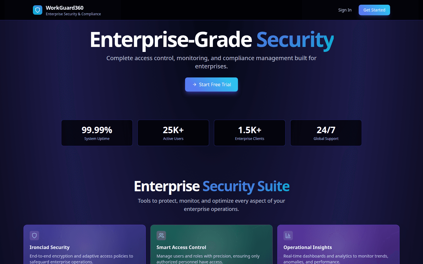 WorkGuard360 homepage